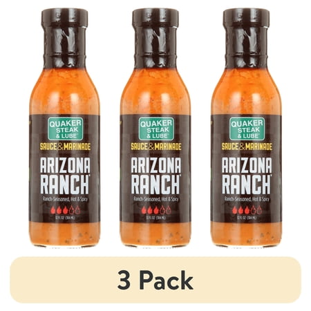 (3 pack) Best Wings USA Quaker Steak & Lube, Arizona Ranch Sauce, 12 fl oz
