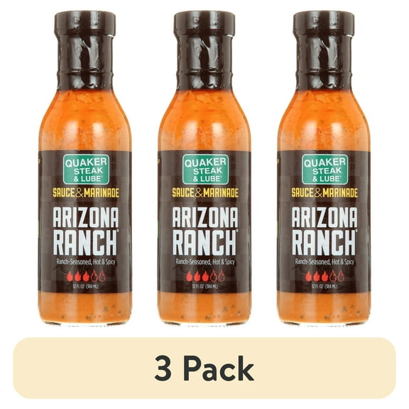 (3 pack) Best Wings USA Quaker Steak & Lube, Arizona Ranch Sauce, 12 fl oz