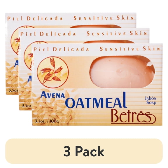 (3 pack) Betres Oatmeal Soap, Jabon De Avena, 3.5 Oz.