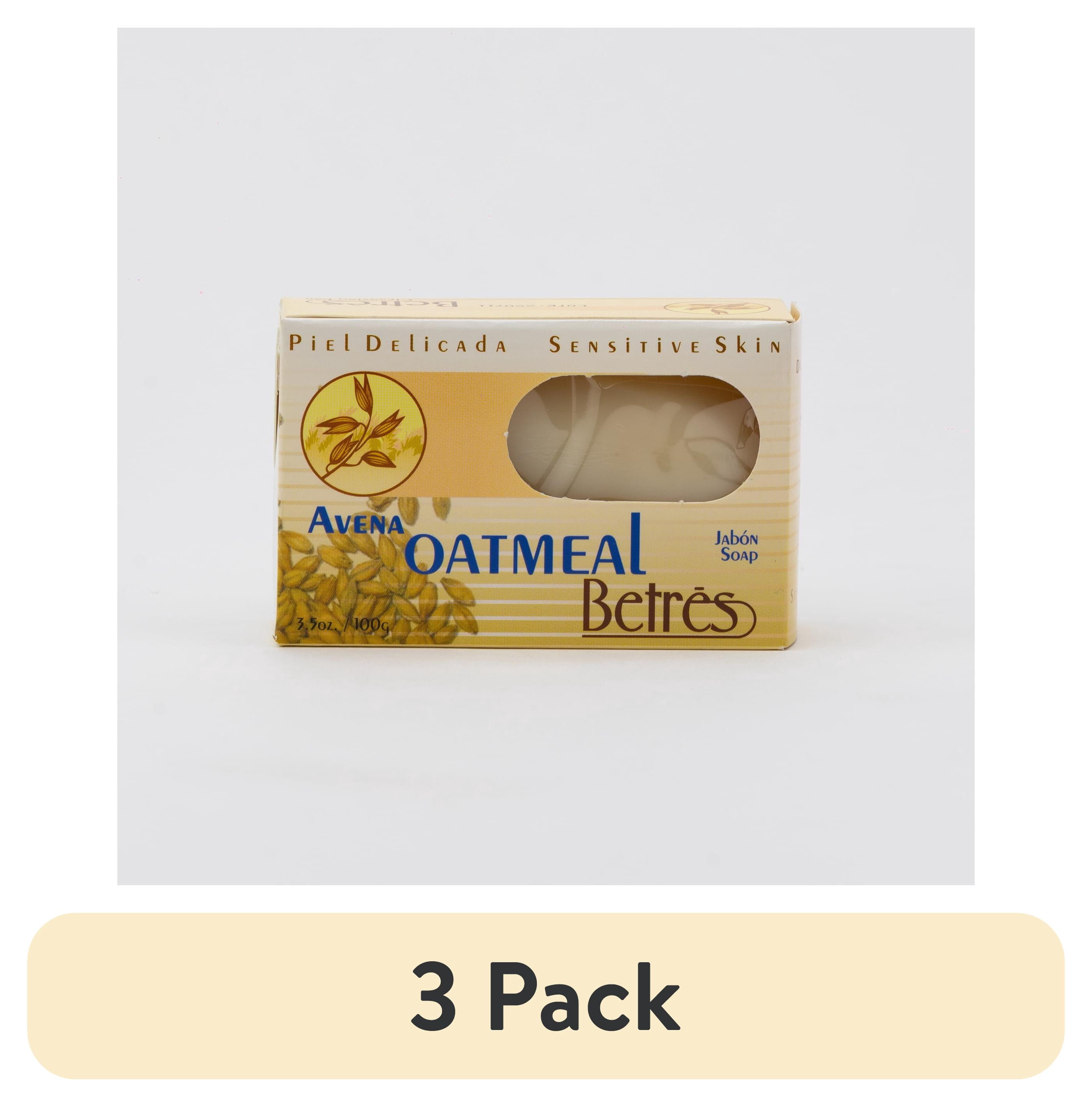 (3 pack) Betres Oatmeal Soap, Jabon De Avena, 3.5 Oz.