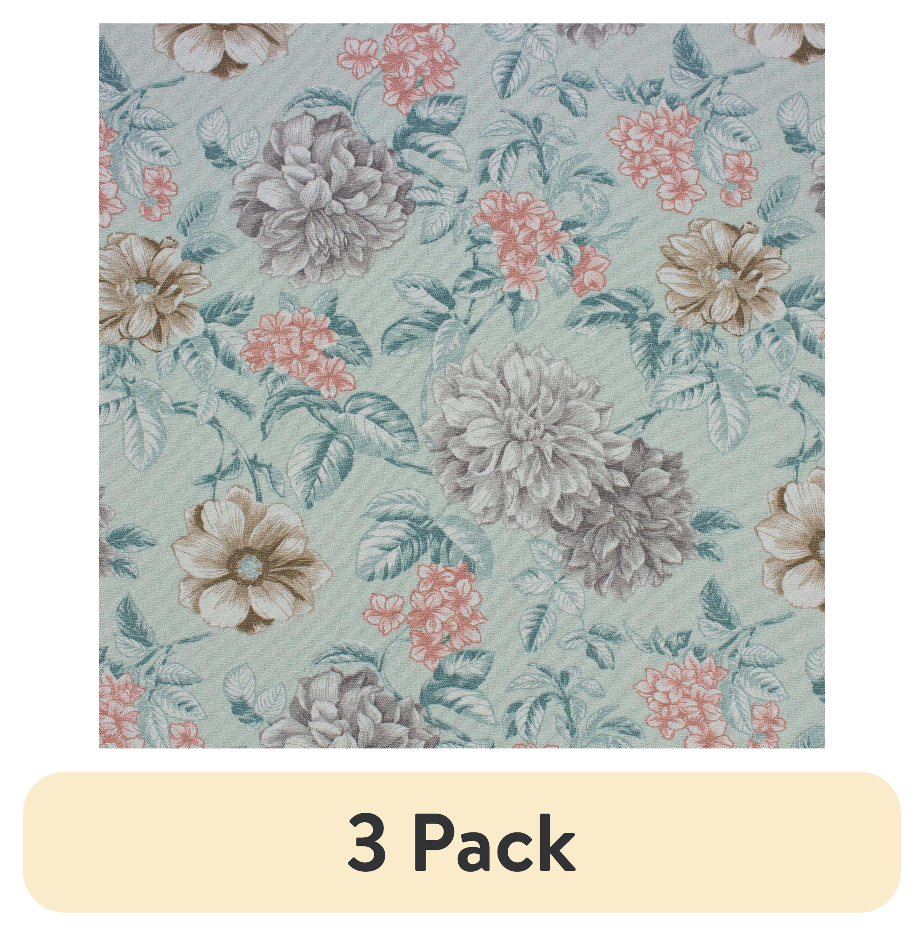 (3 pack) Better Homes & Gardens 100% Cotton Flower Garden Spa, 2 Yard Precut Fabric