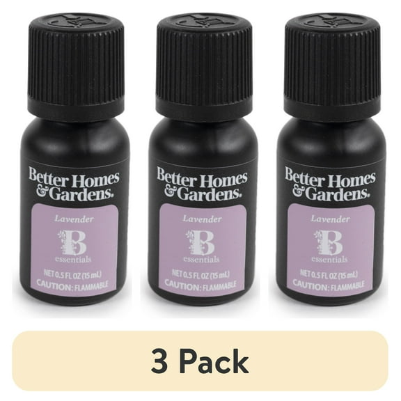 (3 pack) Better Homes & Gardens 100% Pure Essential Oil: Lavender, 15mL