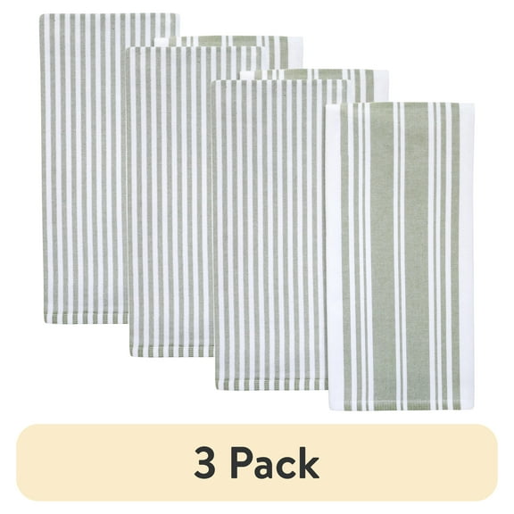(3 pack) Better Homes & Gardens 2 Piece Culinary Kitchen Towel, Green