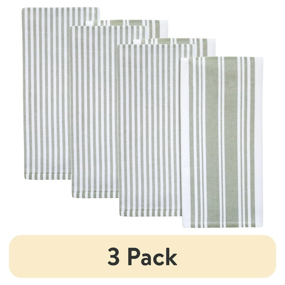 (3 pack) Better Homes & Gardens 2 Piece Culinary Kitchen Towel, Green