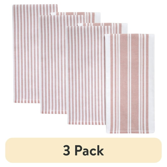 (3 pack) Better Homes & Gardens 2 Piece Culinary Kitchen Towel, Old Rose