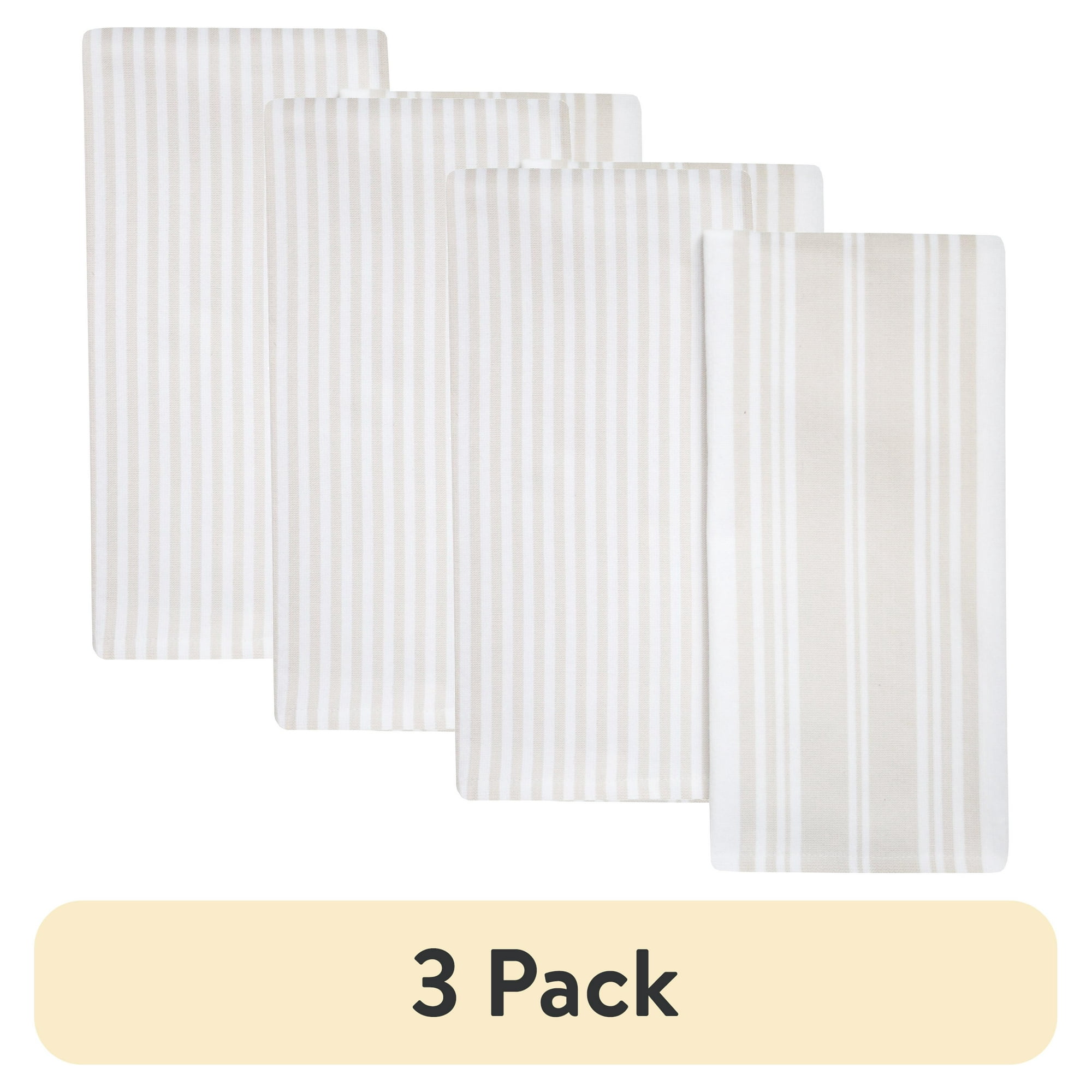 (3 pack) Better Homes & Gardens 2 Piece Culinary Kitchen Towel, Papyrus Beige