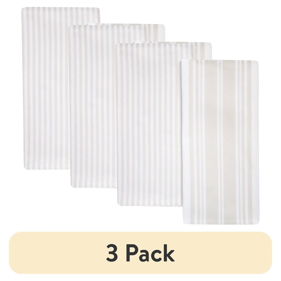 (3 pack) Better Homes & Gardens 2 Piece Culinary Kitchen Towel, Papyrus Beige