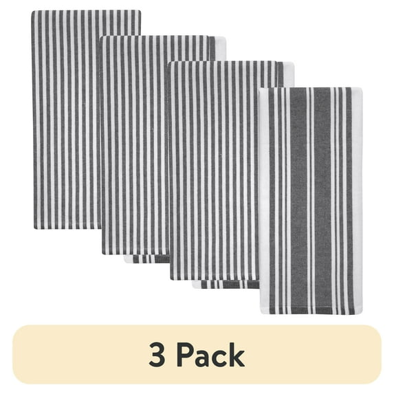 (3 pack) Better Homes & Gardens 2 Piece Culinary Kitchen Towel, Rich Black