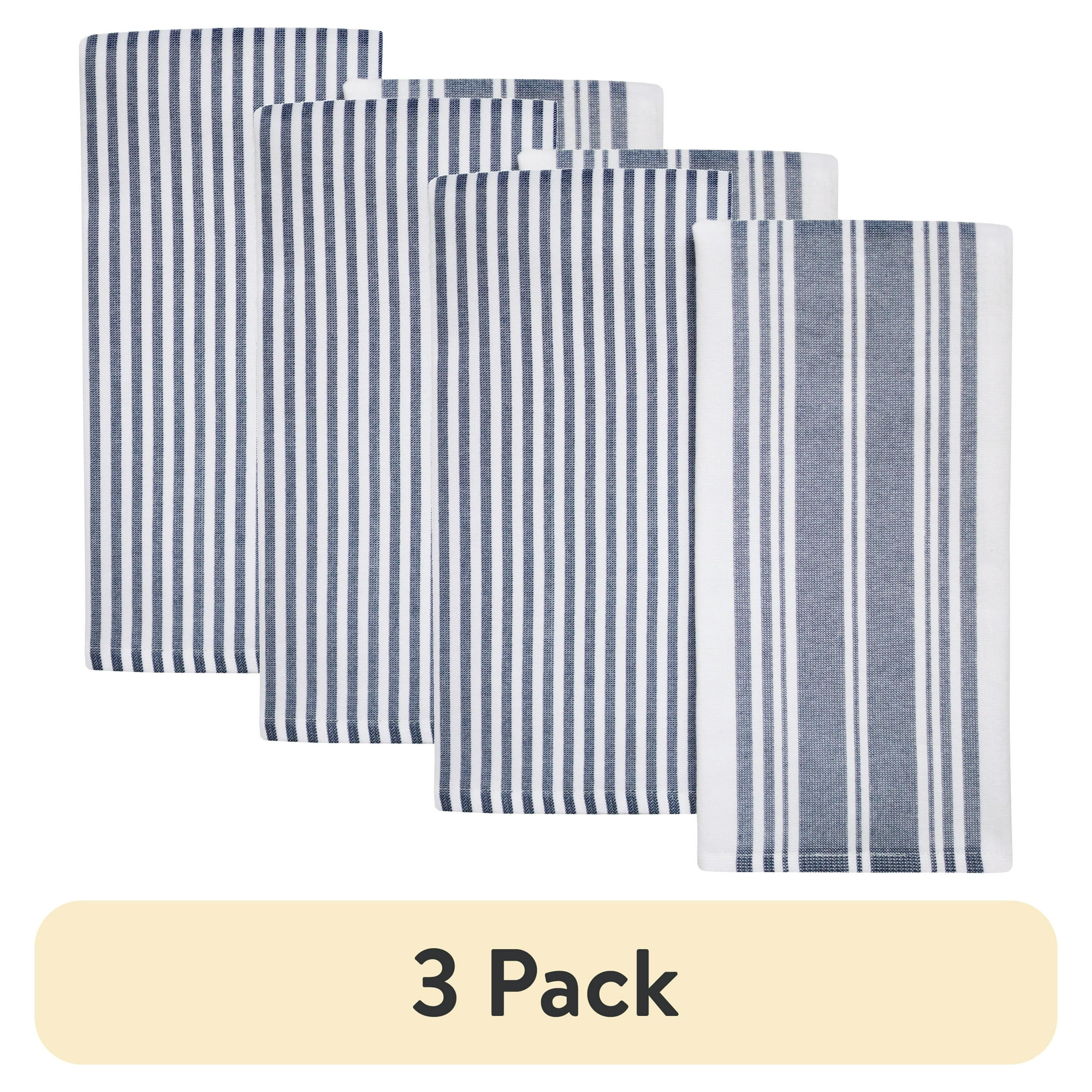 (3 pack) Kitchen Towel, Washed Indigo