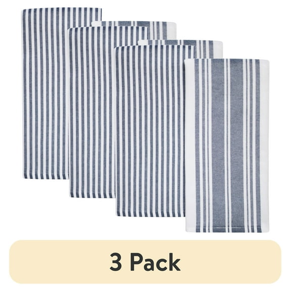 (3 pack) Better Homes & Gardens 2 Piece Culinary Kitchen Towel, Washed Indigo
