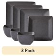 thumbnail image 1 of (3 pack) Better Homes & Gardens Anderson Grey Square-Shaped Stoneware 12-Piece Dinnerware Set, 1 of 8