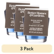 3 pack Better Homes & Gardens Aroma Accents Oil Refill 24 mL, Eucalyptus Woods
