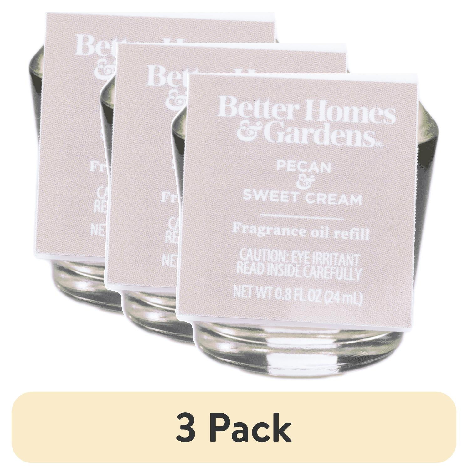 (3 pack) Better Homes & Gardens Aroma Accents Oil Refill 24 mL, Pecan & Sweet Cream