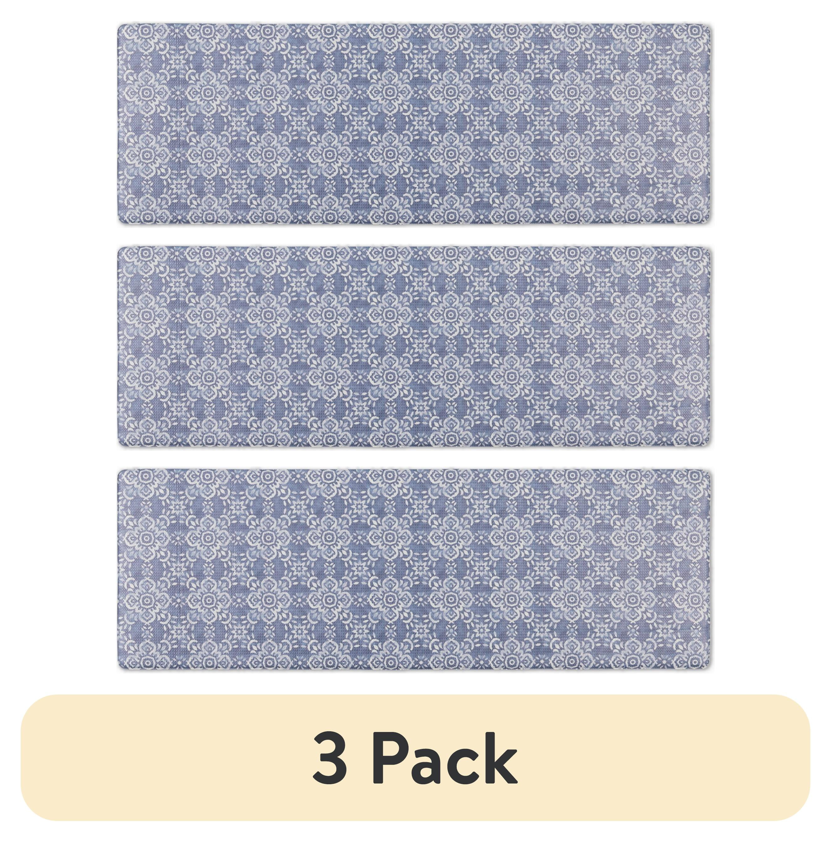 (3 pack) Better Homes & Gardens Azmi Kitchen Mat, Blue, 20"W x 60"L, 1 Piece