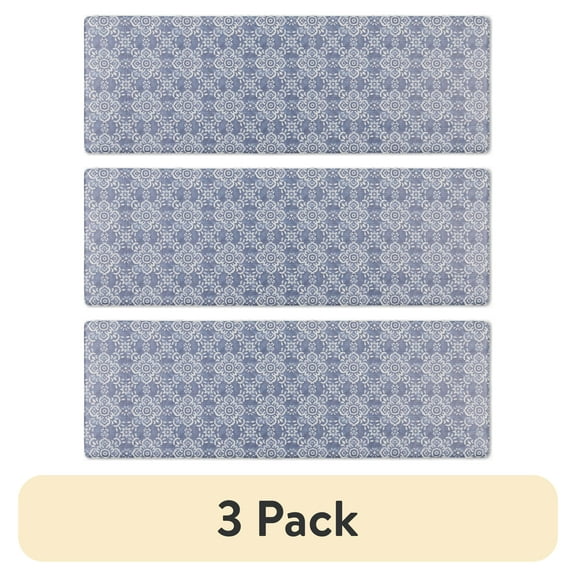 (3 pack) Better Homes & Gardens Azmi Kitchen Mat, Blue, 20"W x 60"L, 1 Piece