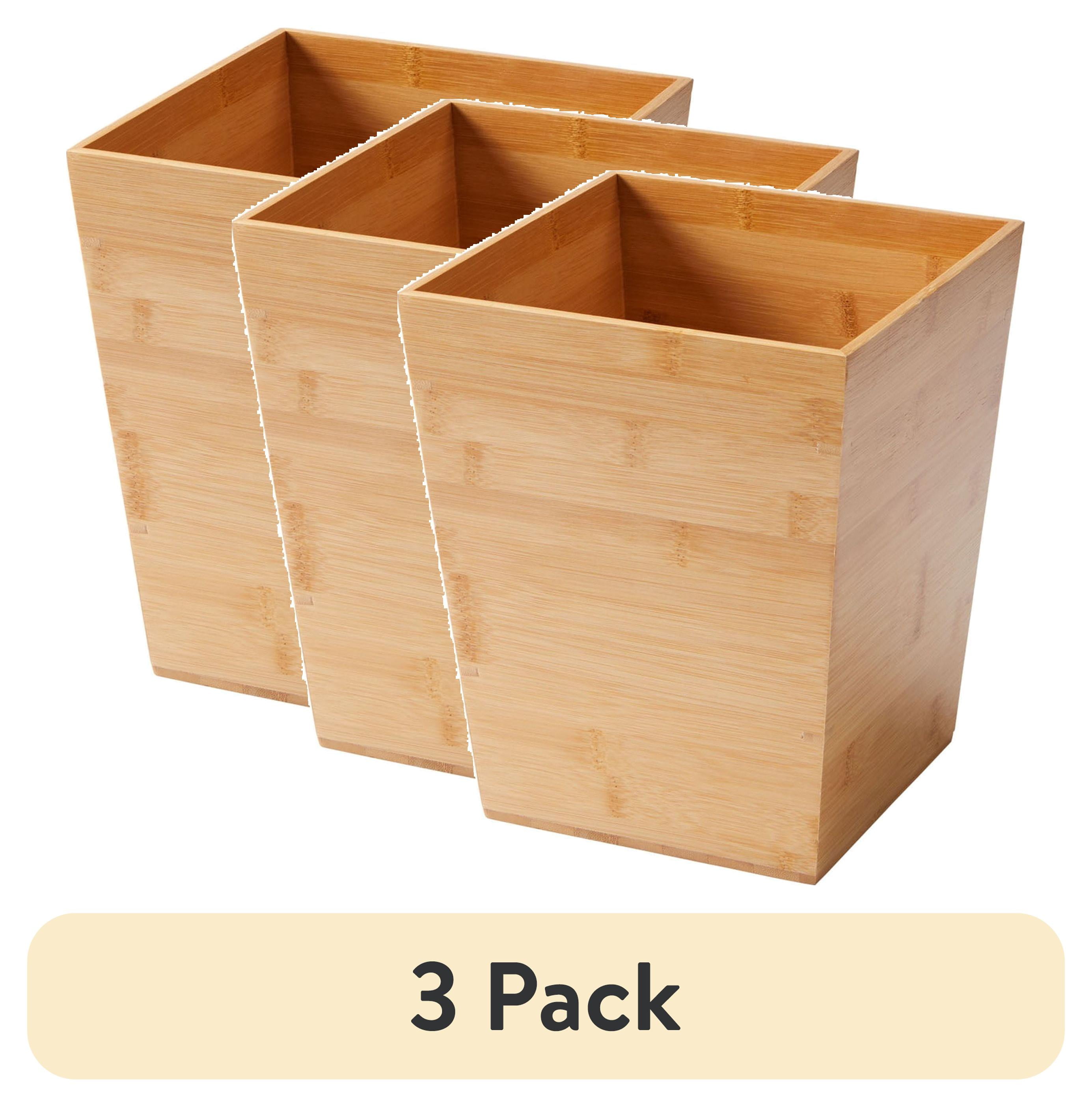 (3 pack) Better Homes & Gardens Bamboo Bathroom Trash Can