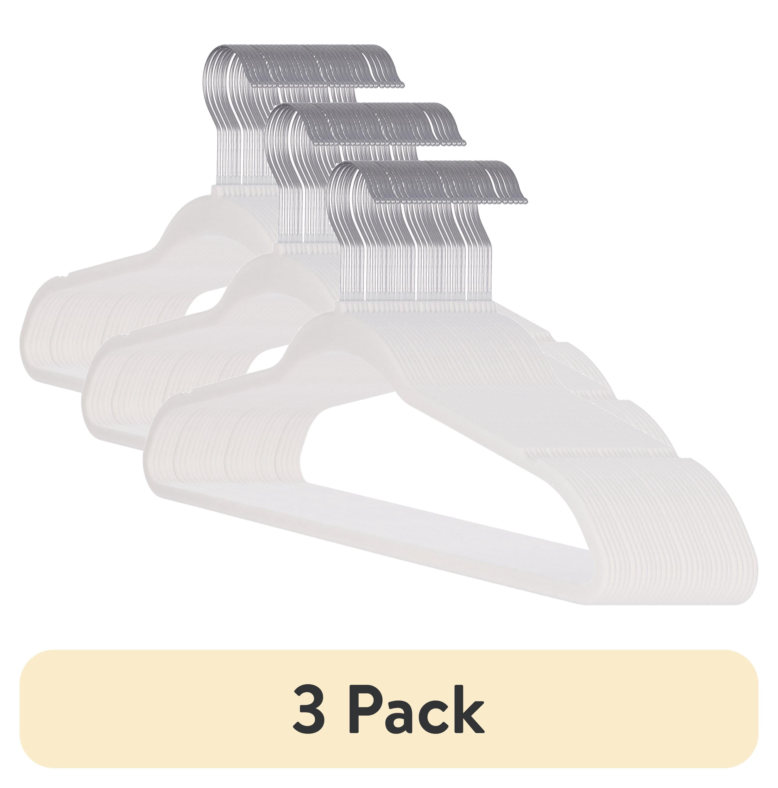 (3 pack) Better Homes & Gardens Beige Ultra Slim Velvet Non-Slip Clothes Hangers 30 Pack