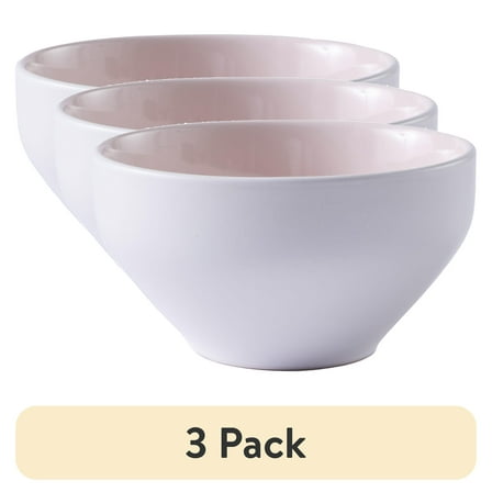 (3 pack) Better Homes & Gardens Blush Vivian Stoneware Cereal Bowl