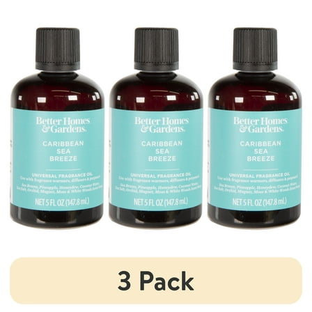 (3 pack) Better Homes & Gardens Caribbean Sea Breeze Scented Universal Fragrance Oil, 5 fl oz