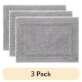 thumbnail image 1 of (3 pack) Better Homes & Gardens Cotton Reversible Bath Rug, Soft Silver, 17" x 24", 1 of 9