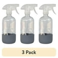 thumbnail image 1 of (3 pack) Better Homes & Gardens Clear Reuseable Glass Spray Bottle with Rubber Bottom, 16 oz., 1 of 15