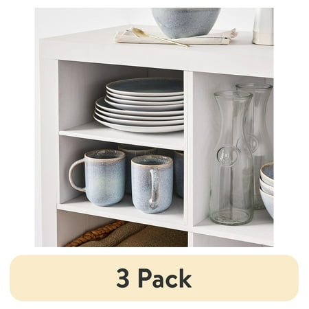 (3 pack) Better Homes & Gardens H Shelf Insert for Cube Organizers, White Texture