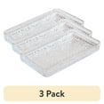 thumbnail interactive-video image 1 of (3 pack) Better Homes & Gardens Hammered Glass Vanity Tray Organizer, Clear, 1 of 8