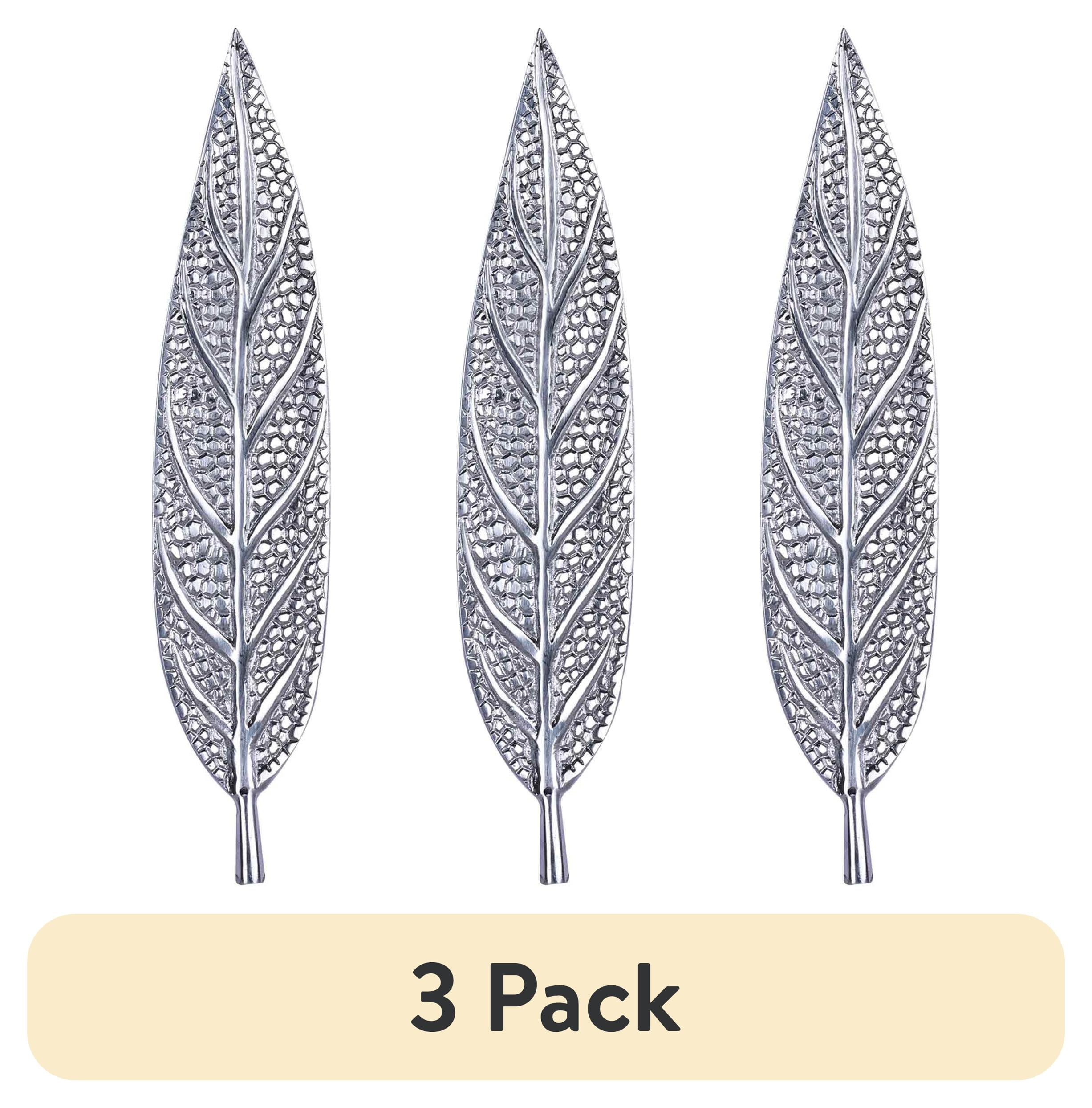 (3 pack) Better Homes & Gardens Metal Incense Leaves Ash Catcher, Silver