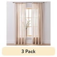 thumbnail image 1 of (3 pack) Better Homes & Gardens Light Filtering Linen Blend Rod Pocket Curtain, Single Panel, Papyrus Beige, 50" W x 95" L, 1 of 7