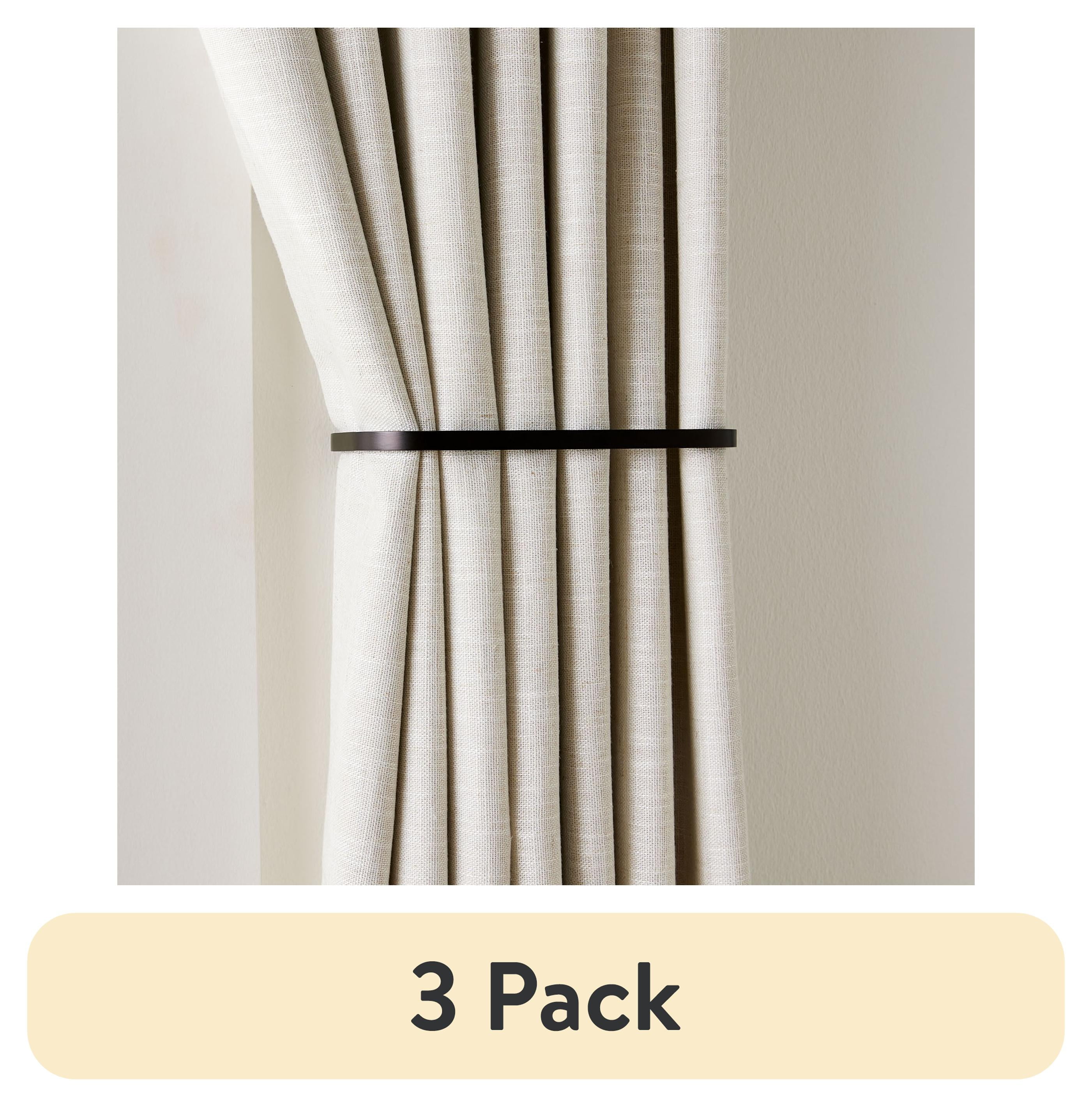 (3 pack) Better Homes & Gardens 2 Curtain Holdbacks, Bronze