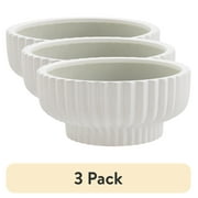 (3 pack) Better Homes & Gardens Pottery 12" Fischer Round Ceramic Planter, White