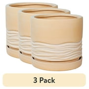 (3 pack) Better Homes & Gardens Pottery 8" Terry Terracotta Planter, Red