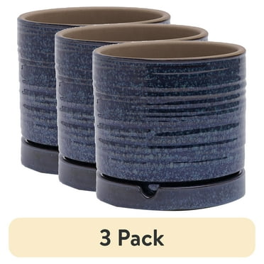 (3 pack) Better Homes & Gardens Pottery 8" Toramina Ceramic Planter,Teal