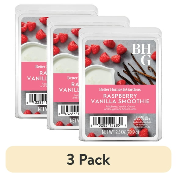 (3 pack) Raspberry Vanilla Smoothie Scented Wax Melts, Better Homes & Gardens, 2.5 oz (1-Pack)