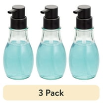 (3 pack) Better Homes & Gardens Recycled Glass Foaming Soap Pump, Clear/ Black