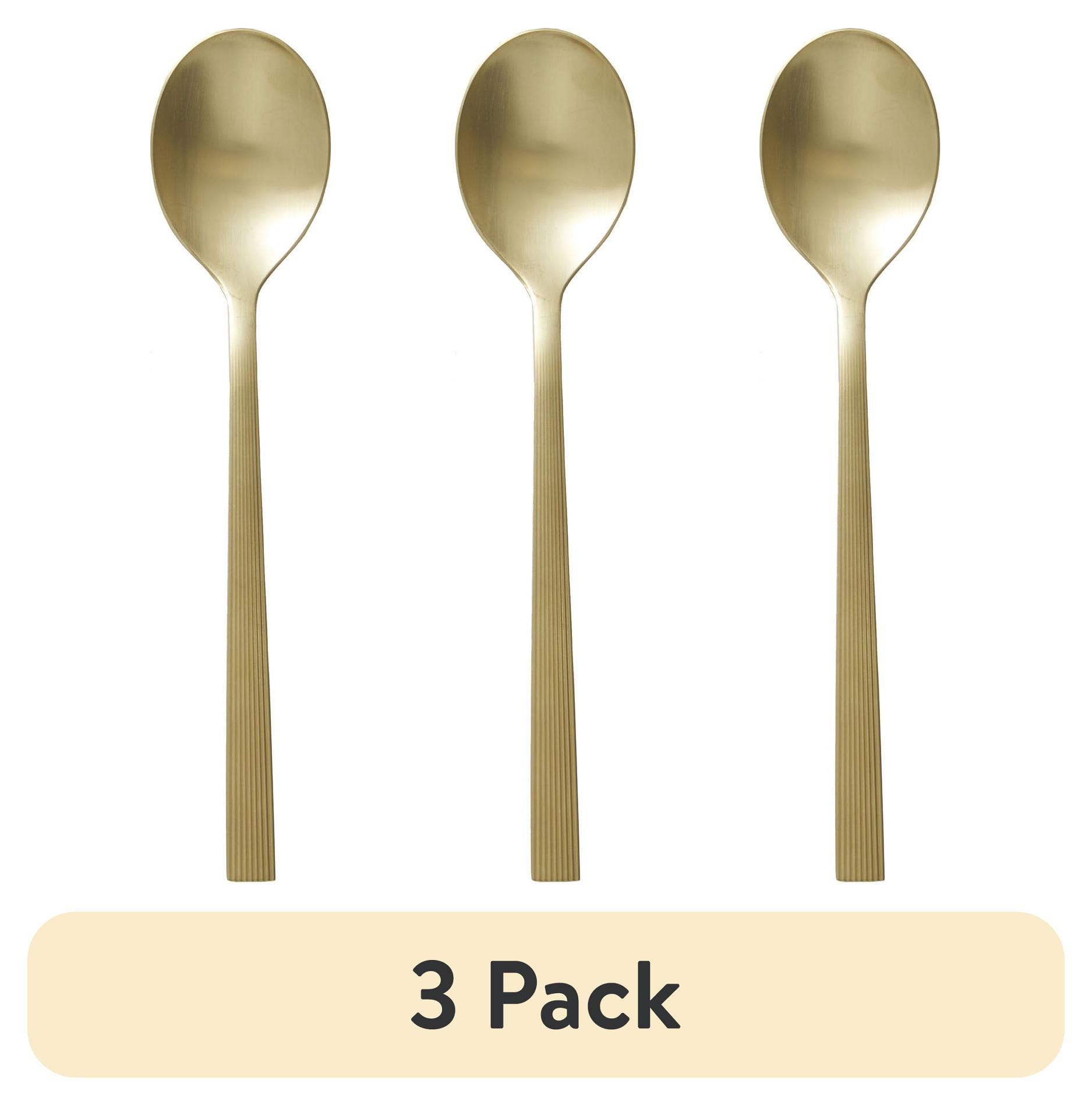 (3 pack) Better Homes & Gardens River 16-Piece Gold Satin Stainless Steel Flatware Set (Service for 4)