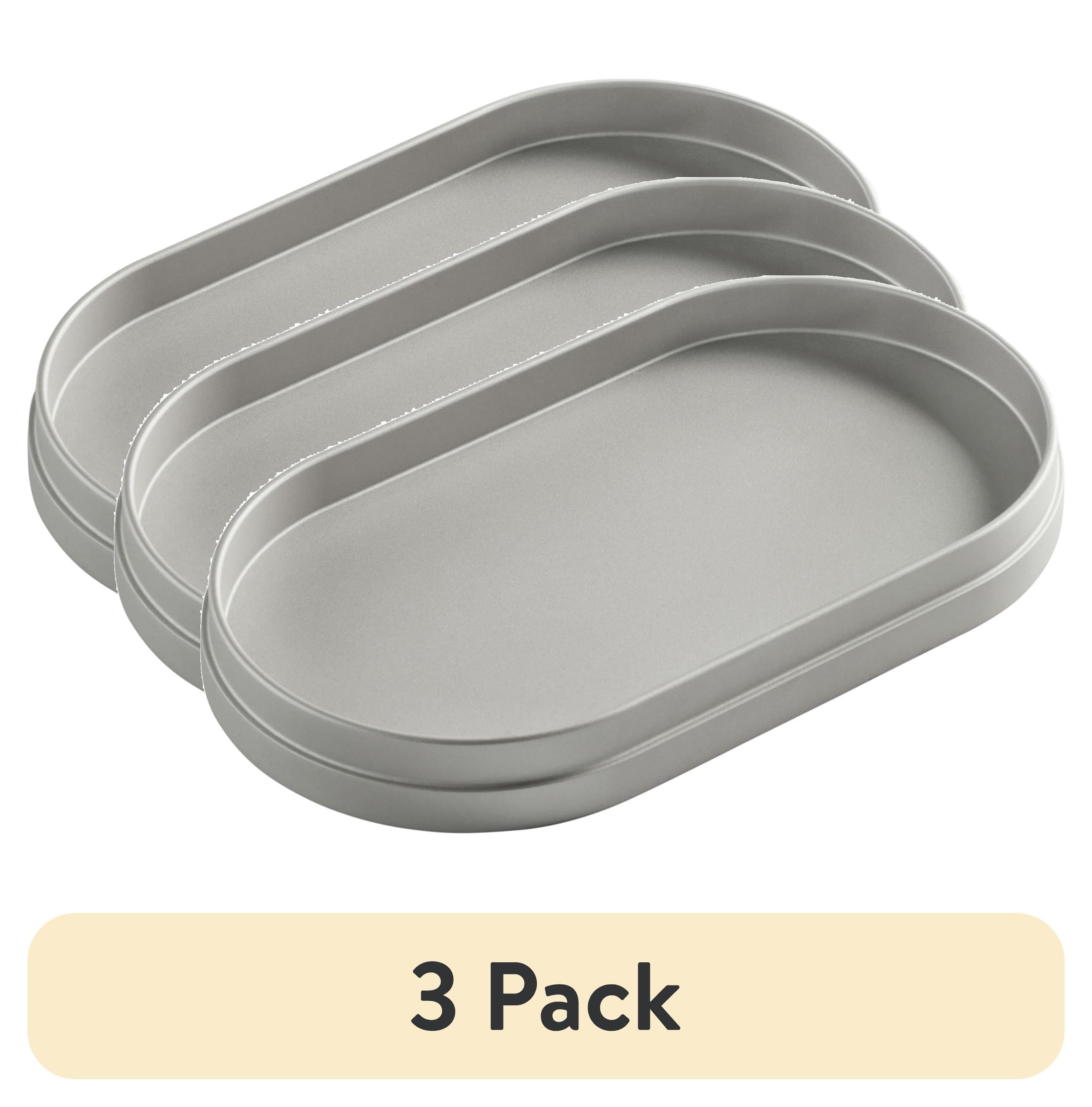 (3 pack) Better Homes & Gardens Satin Nickel Metal Accessory Tray