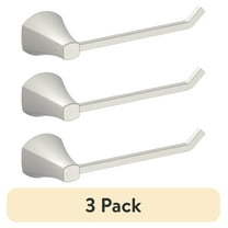 (3 pack) Better Homes & Gardens Simple Flare Style Wall Mount Toilet Paper Holder Satin Nickel Finish