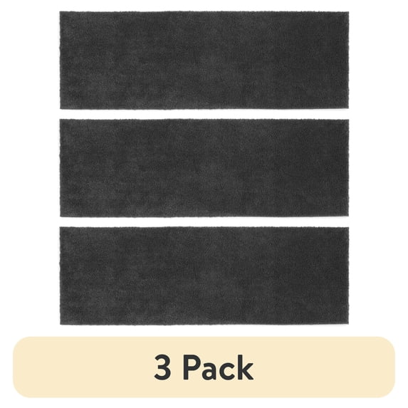 (3 pack) Better Homes & Gardens Ultra Soft Polyester Bath Runner Rug, 20"x60", Grey Shadow