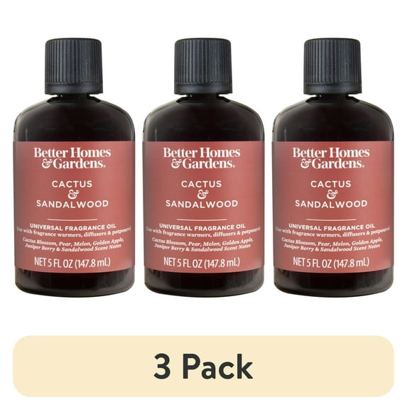 (3 pack) Better Homes & Gardens Universal Fragrance Oil, Cactus & Sandalwood, 5 fl oz