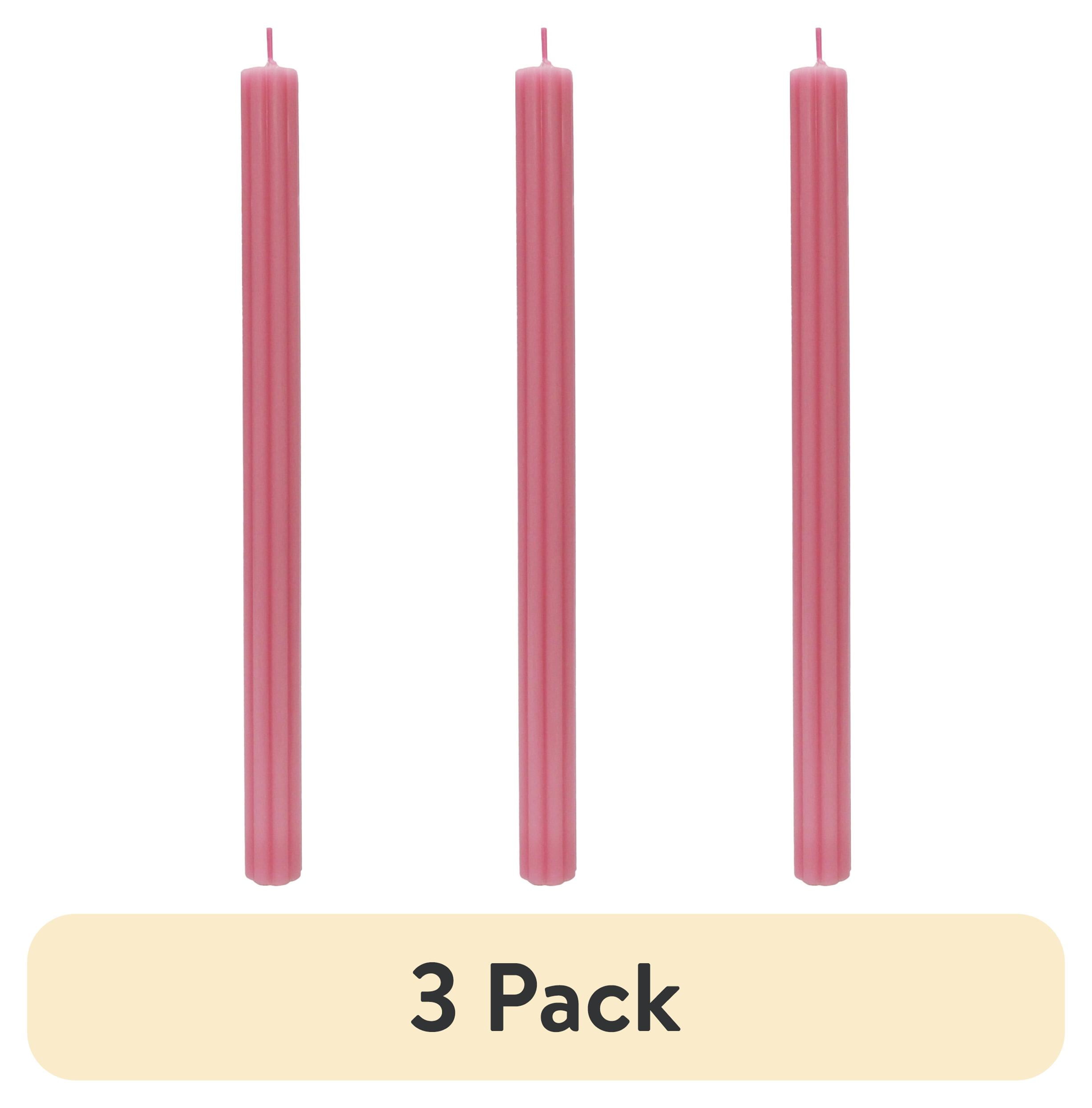 (3 pack) Better Homes & Gardens Unscented Taper Candles, Pink, 2-Pack, 11 Inches Height