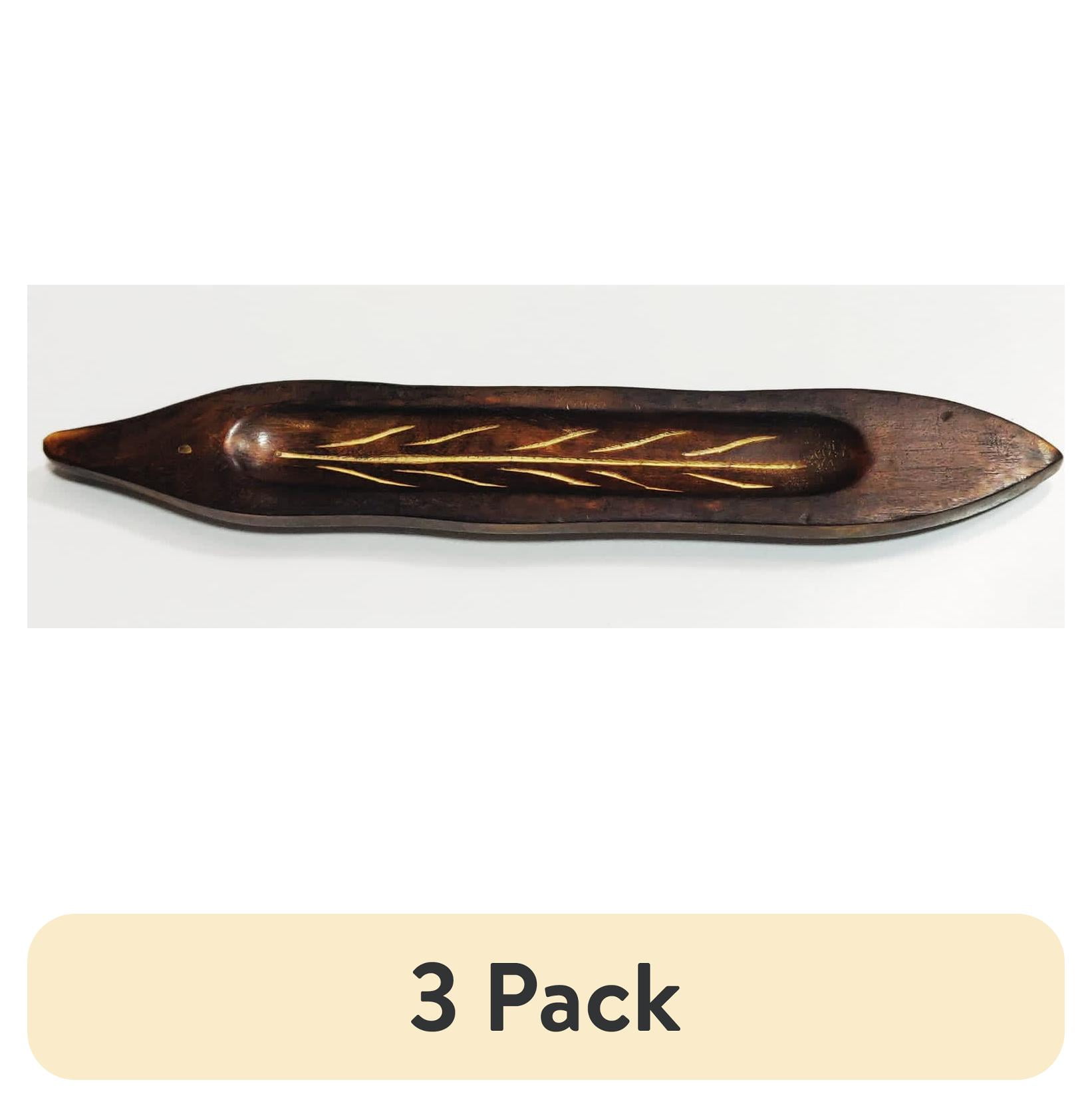(3 pack) Better Homes & Gardens Wooden Leaf Incense Burner, Brown
