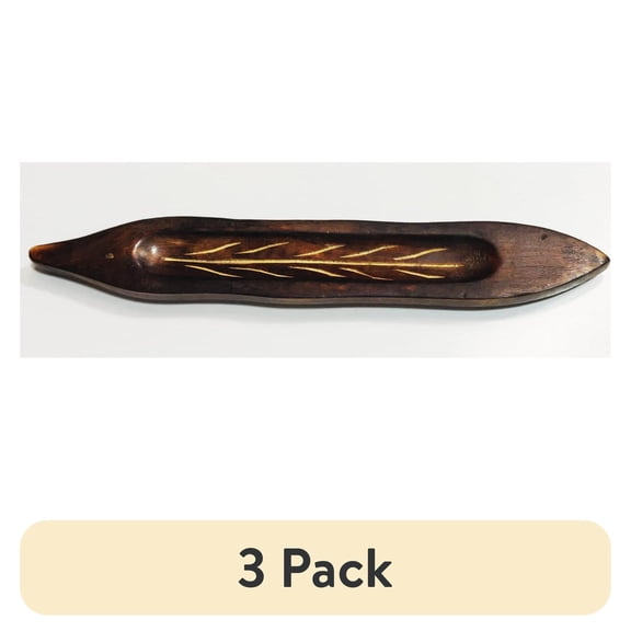 (3 pack) Better Homes & Gardens Wooden Leaf Incense Burner, Brown