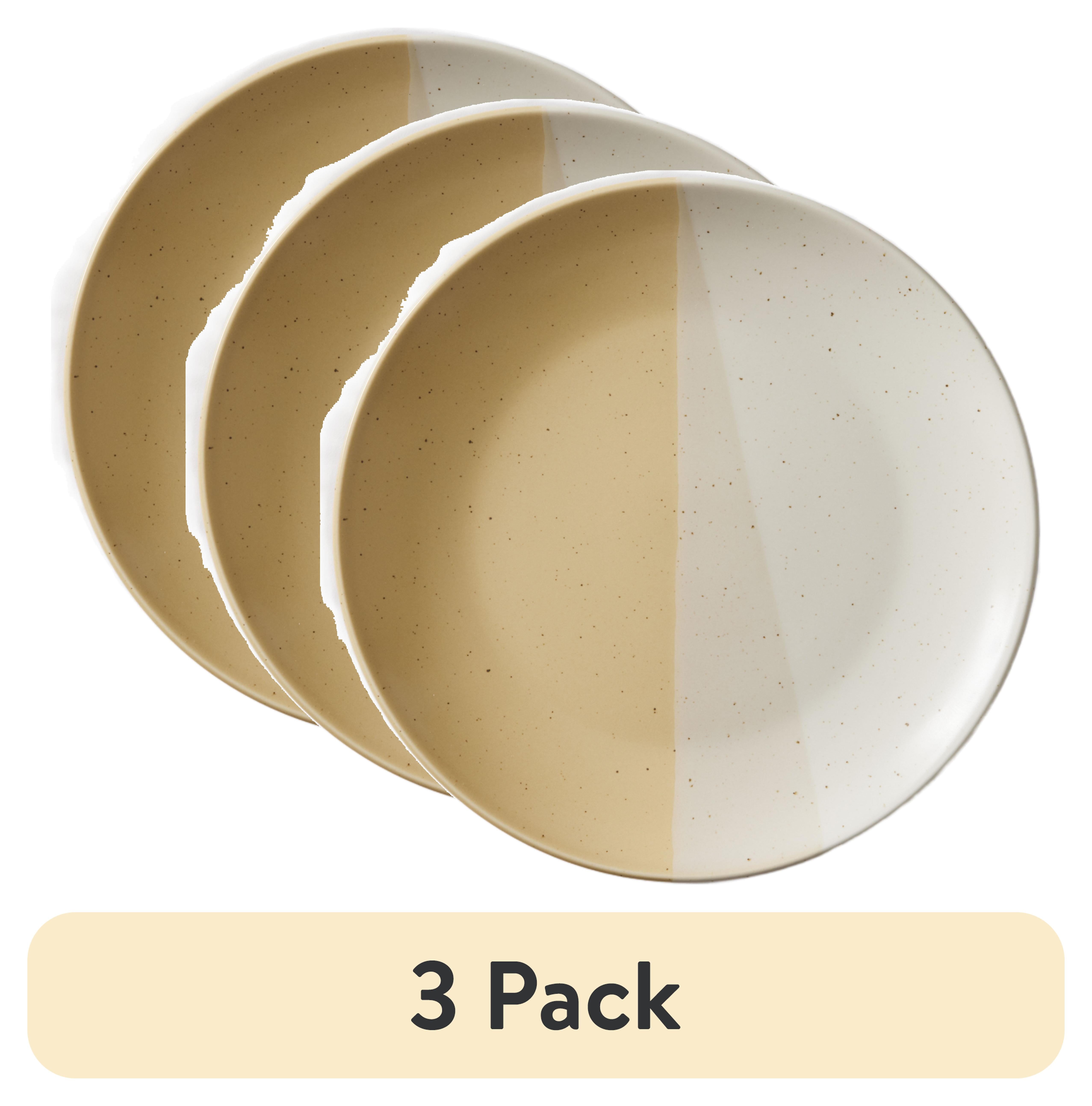 (3 pack) Better Homes & Gardens Yellow Hayes Stoneware Salad Plate