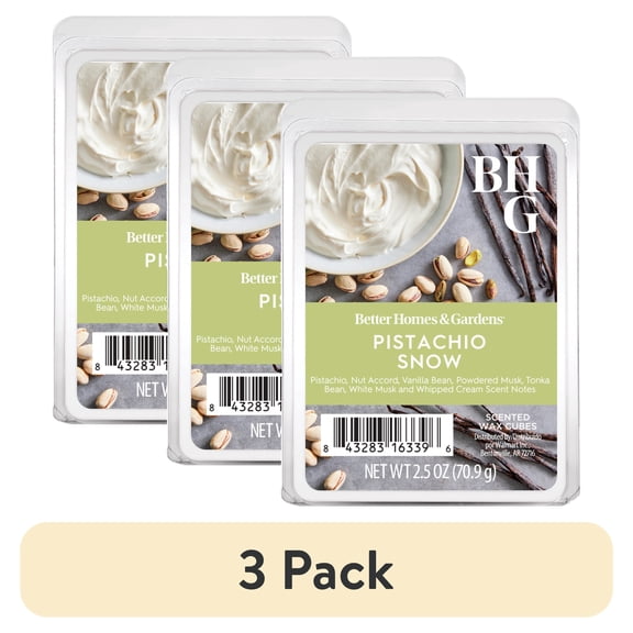 (3 pack) Better Homes and Gardens Pistachio Snow Scented Wax Melts, 2.5oz (1-Pack)