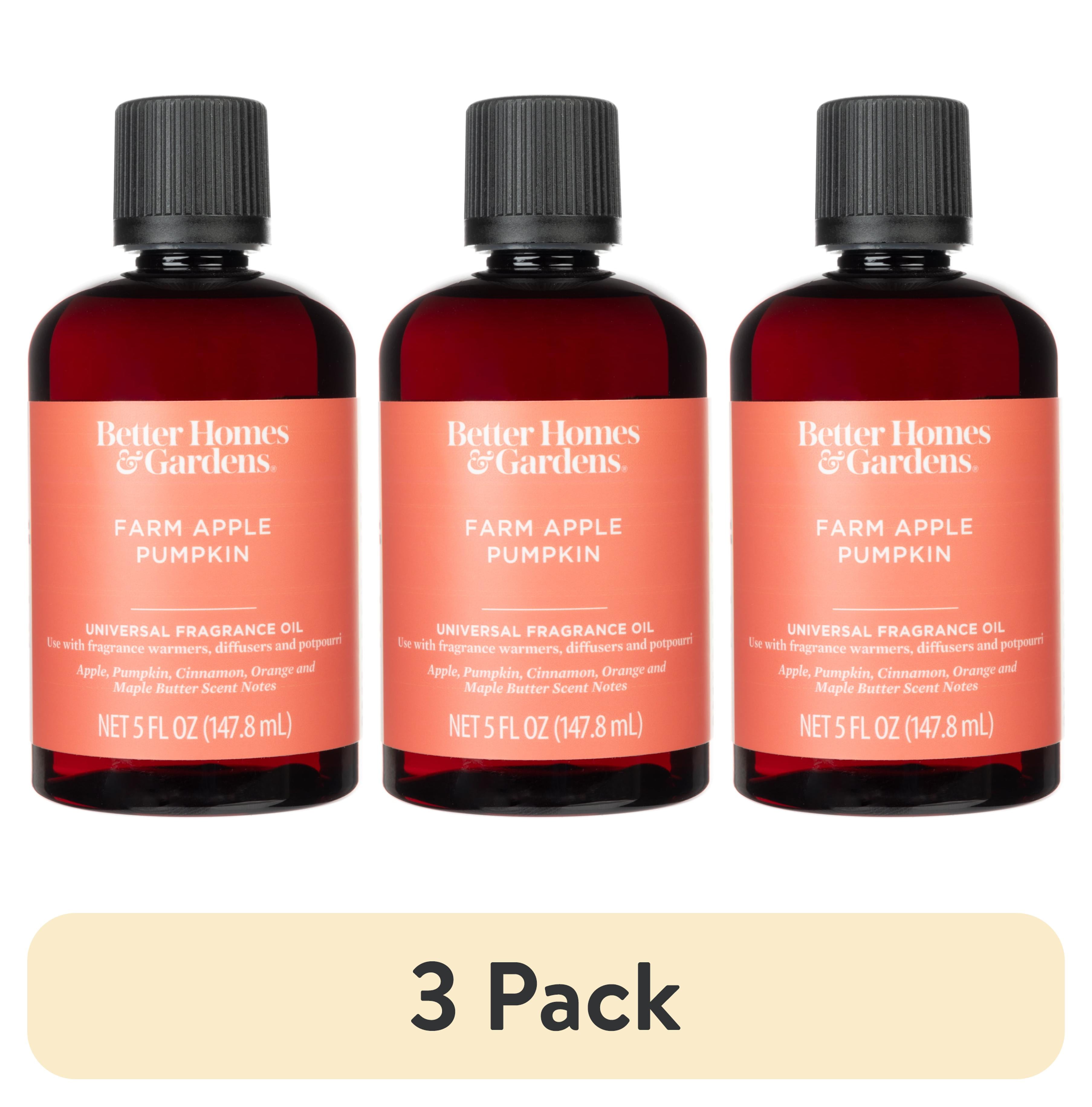 (3 pack) Better Homes and Gardens Universal Fragrance Oil, Farm Apple Pumpkin Scent, 5 fl oz