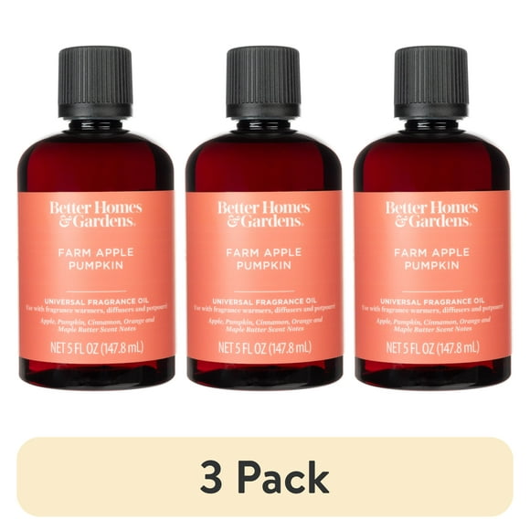 (3 pack) Better Homes and Gardens Universal Fragrance Oil, Farm Apple Pumpkin Scent, 5 fl oz