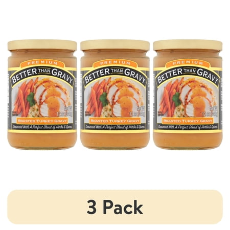 (3 pack) Better Than Gravy, Premium Roasted Turkey Gravy, Shelf-Stable, 12 oz Jar
