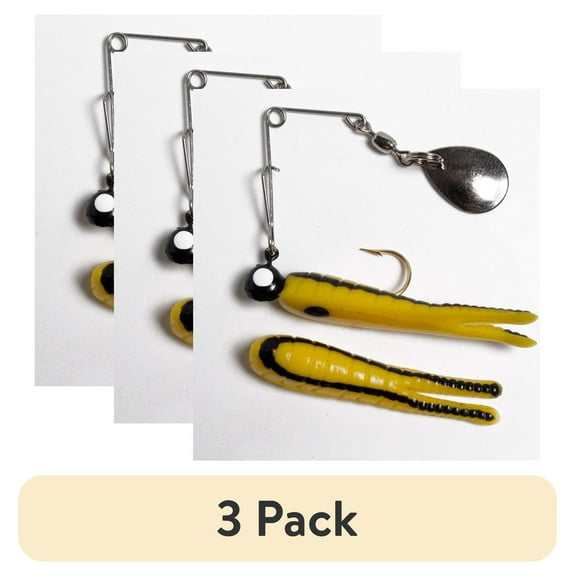 (3 pack) Betts Spin 1/16 Grub - Yellow w/Black Stripe