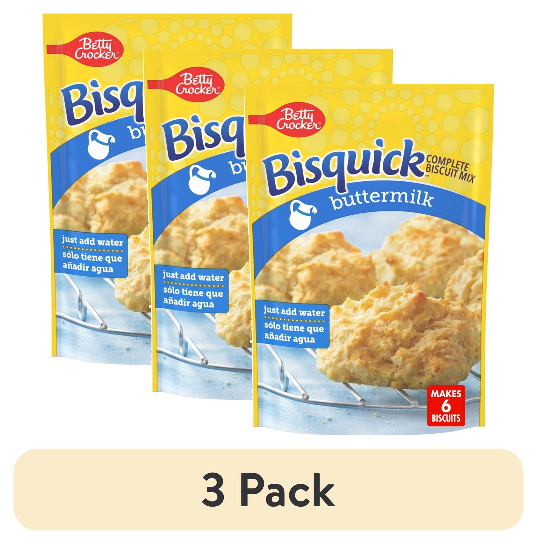 (3 pack) Betty Crocker Bisquick Complete Buttermilk Biscuit Mix, 7.5 oz